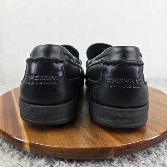 Sperry Top Sider Black Leather Tassel Casual Daily Driving Moc Loafer Mens 11 M - Picture 2 of 13